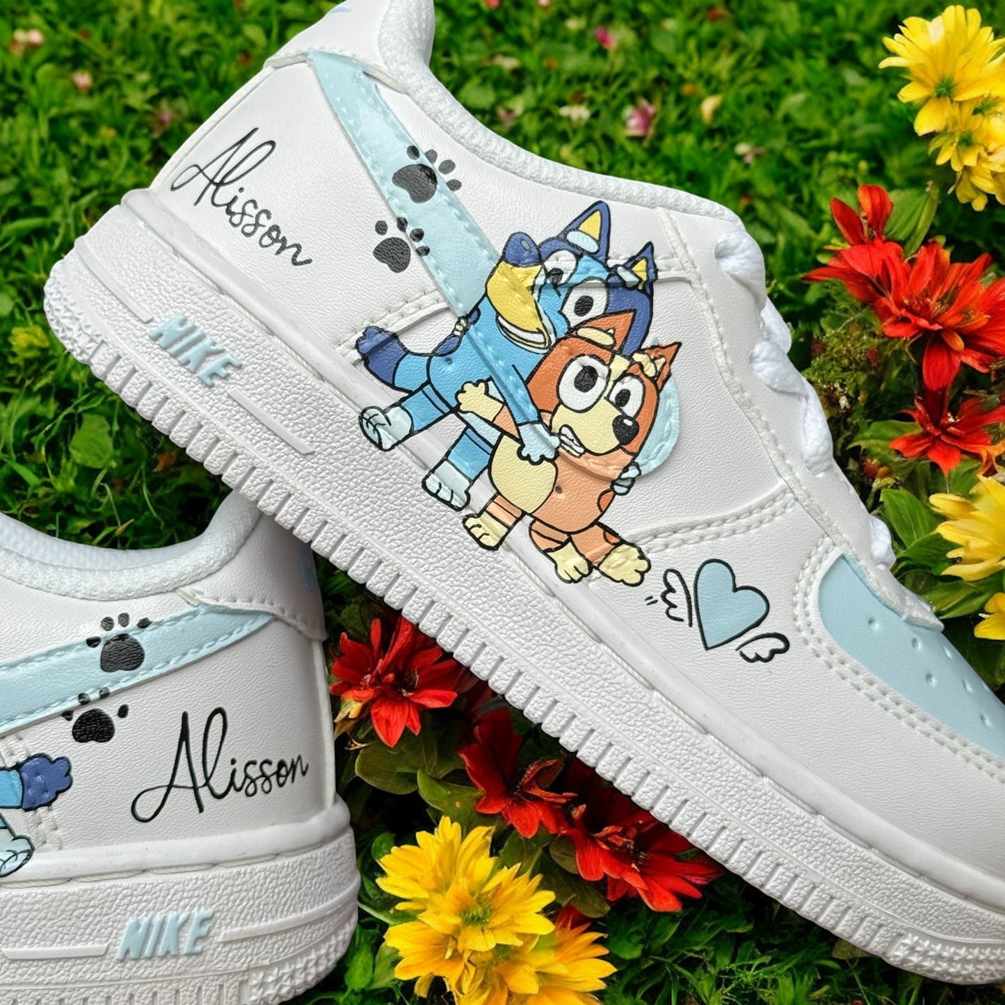 Bluey and Bingo Paw Custom Shoes AF1