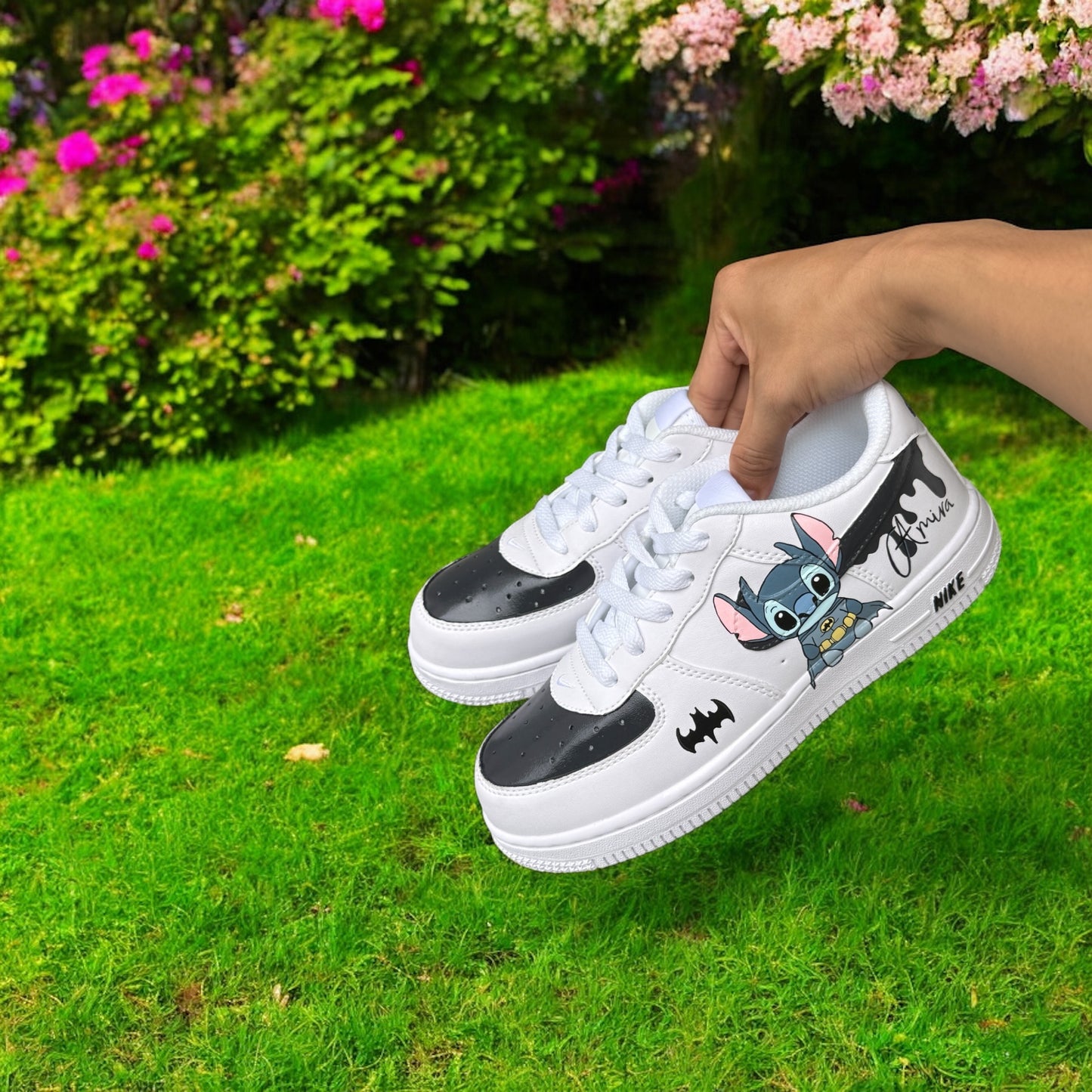Bat x Stitch Drip Custom Shoes AF1