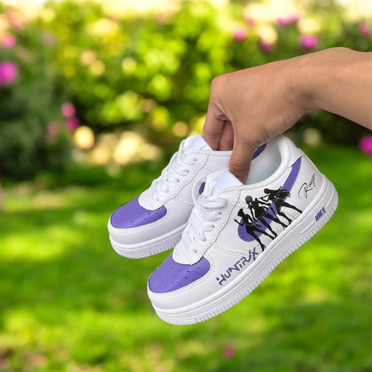 Purple Kpop Hand Painted Shoes