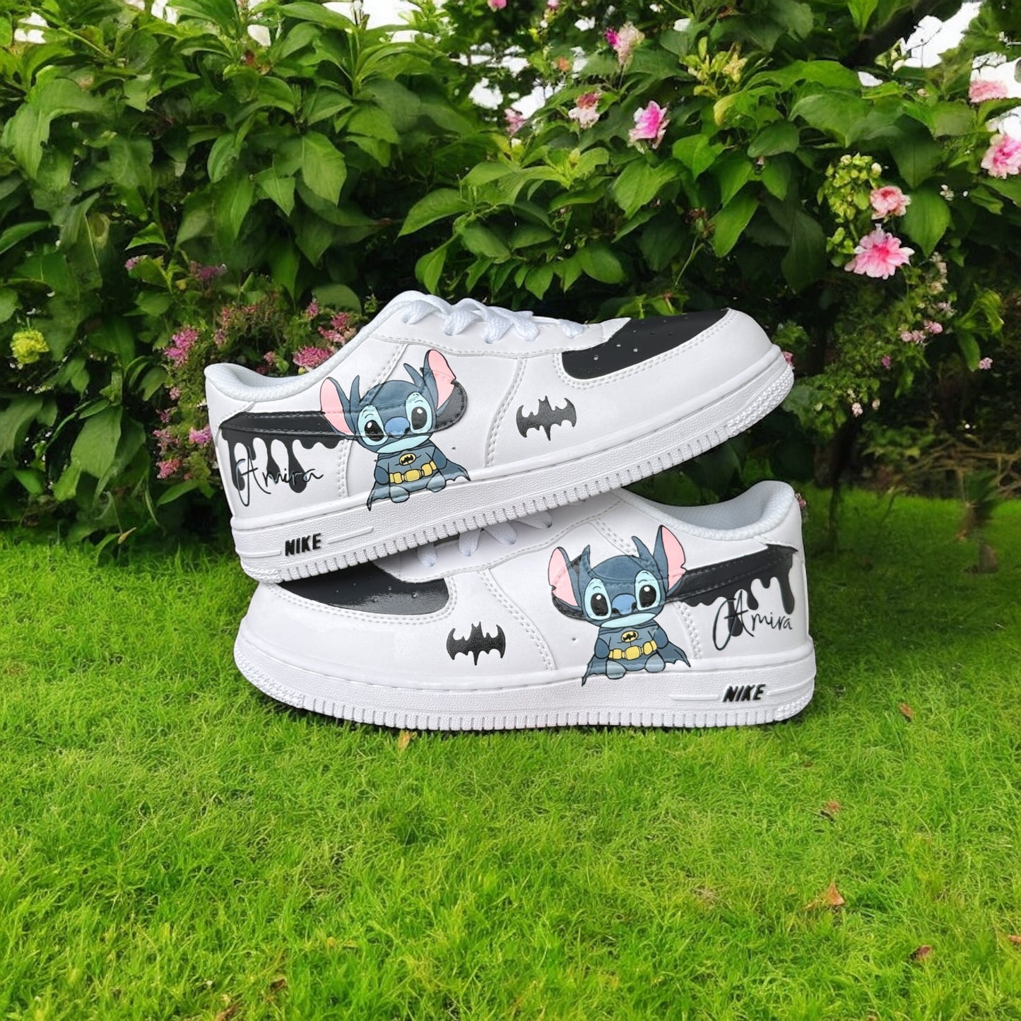 Bat x Stitch Drip Custom Shoes AF1