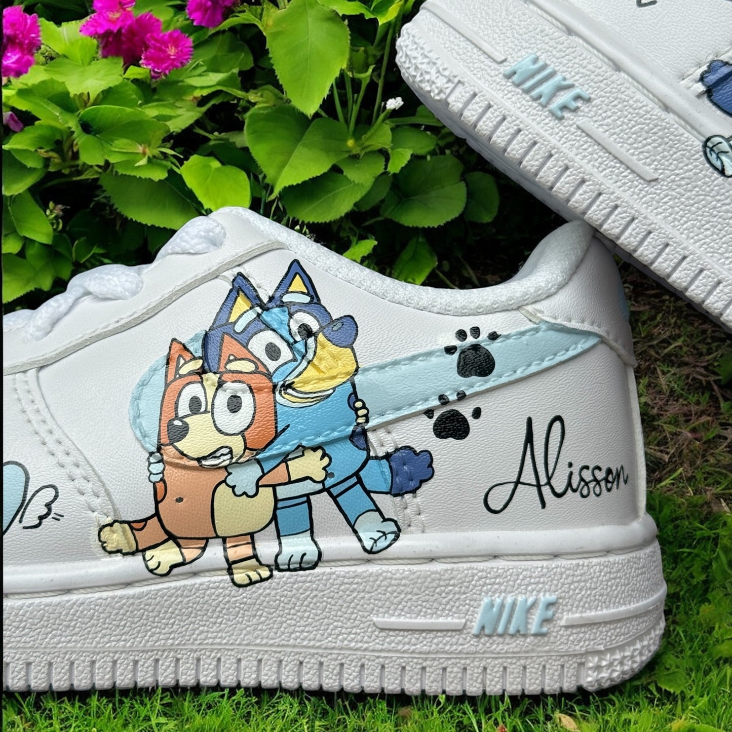 Bluey and Bingo Paw Custom Shoes AF1