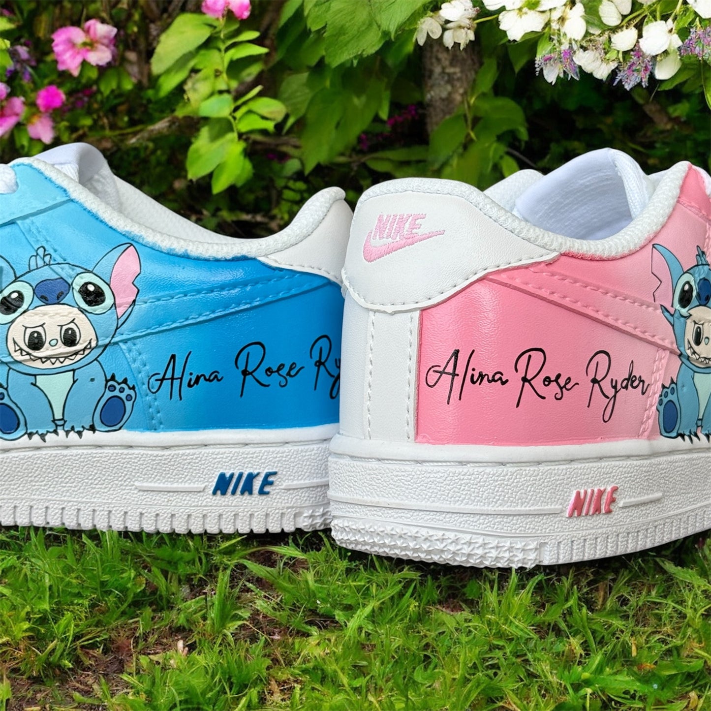 Labubu x Stitch custom shoes