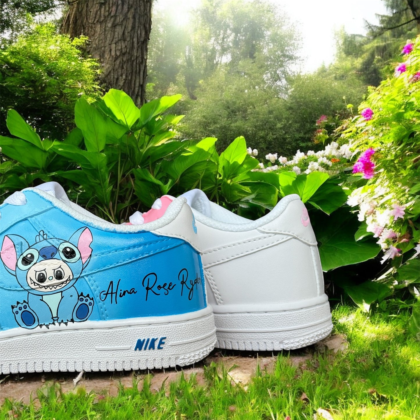 Labubu x Stitch custom shoes