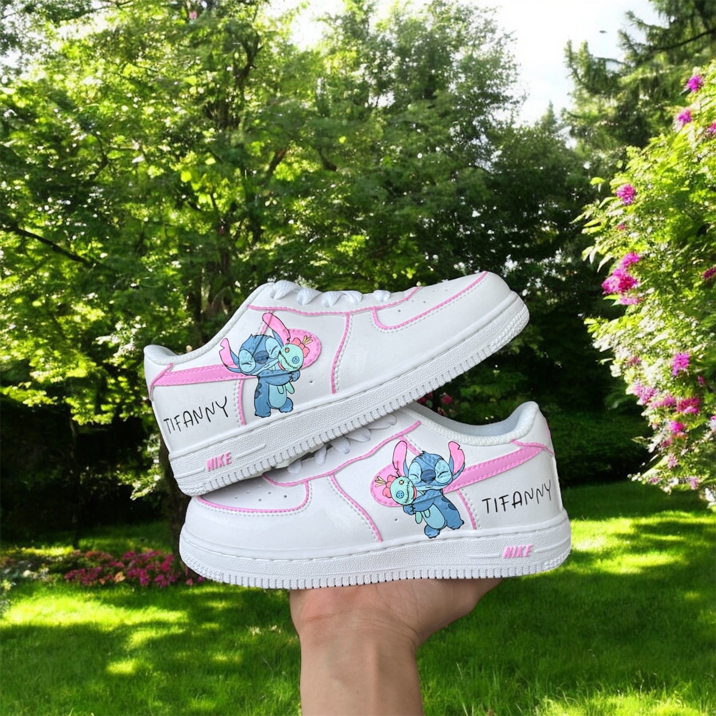 Pink Line Stitch Custom Shoes Air Force 1 Sneakers