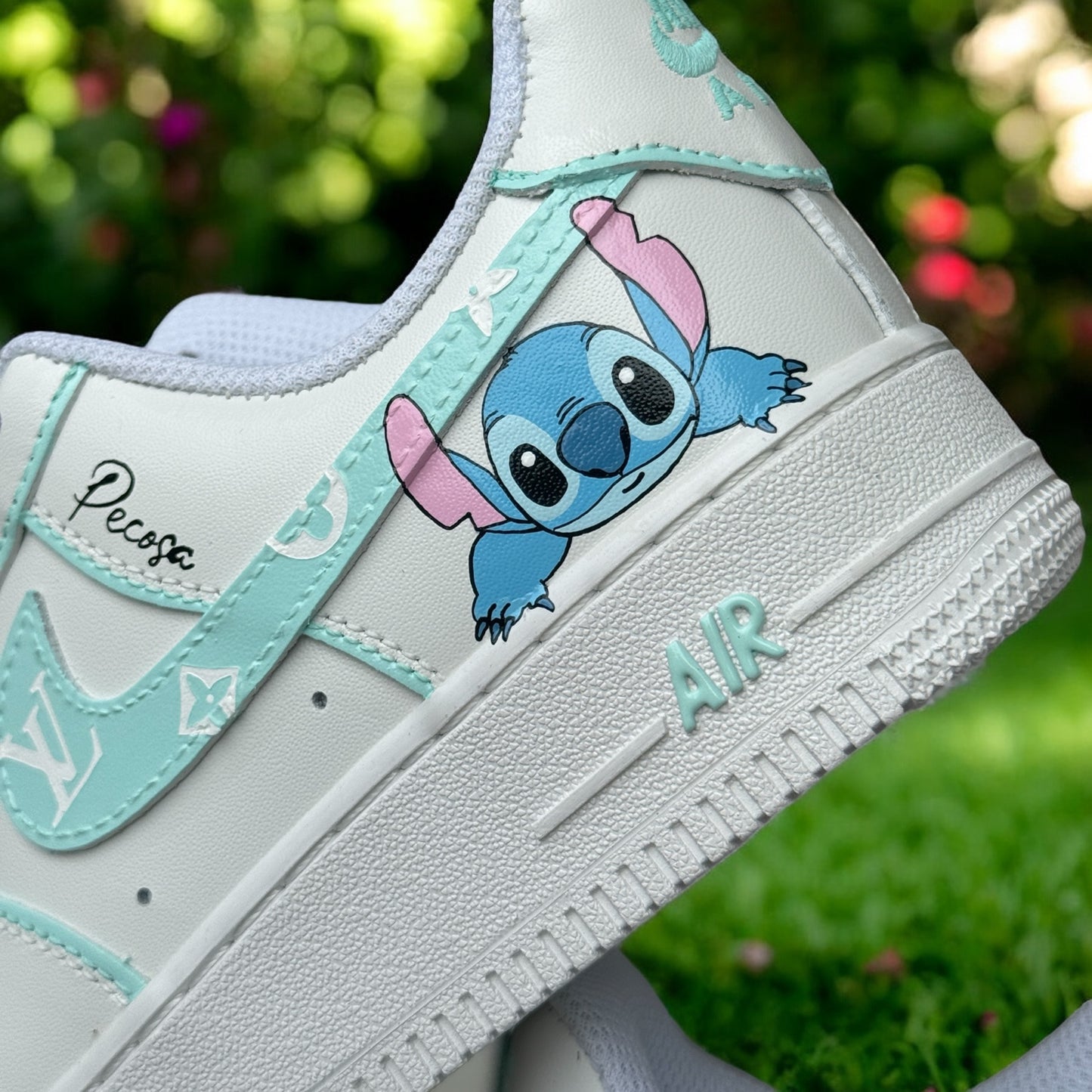 Mint Stitch Line Custom Shoes Air Force 1