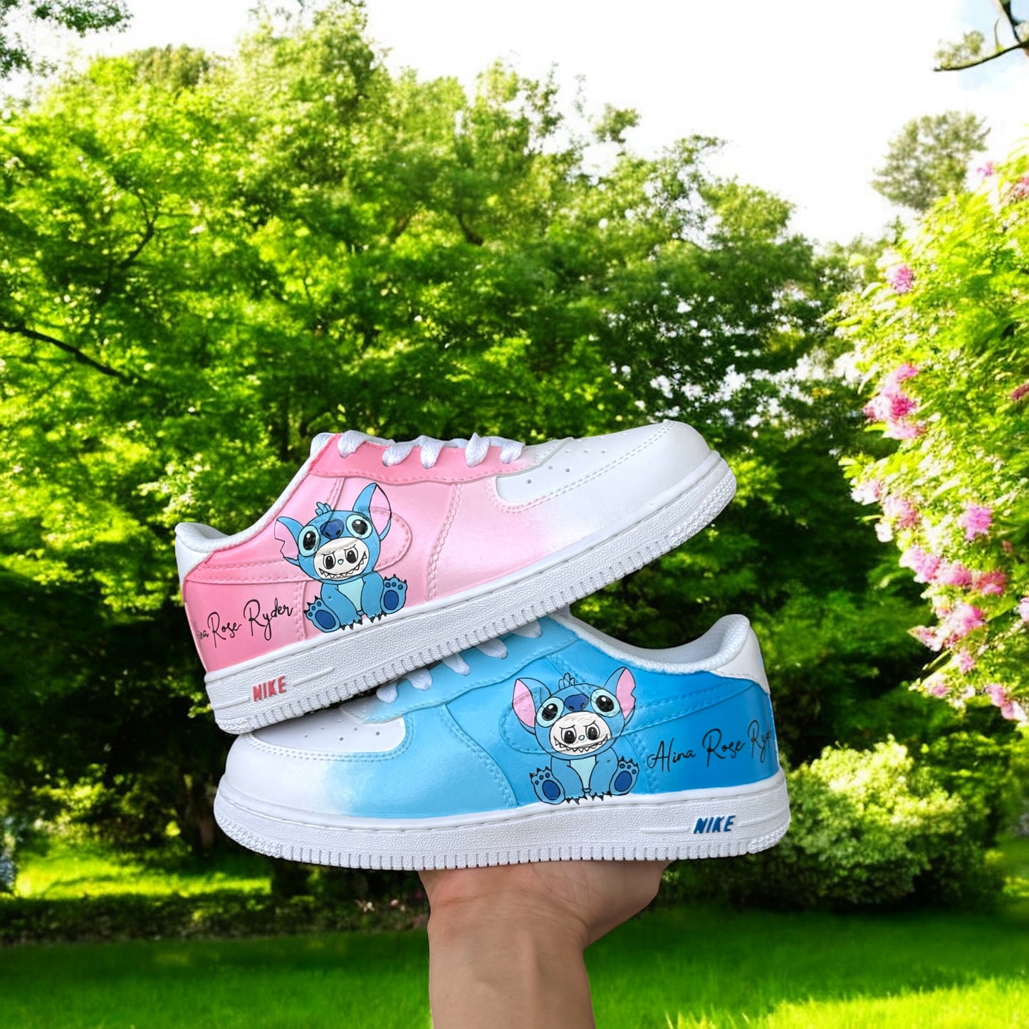 Labubu x Stitch custom shoes