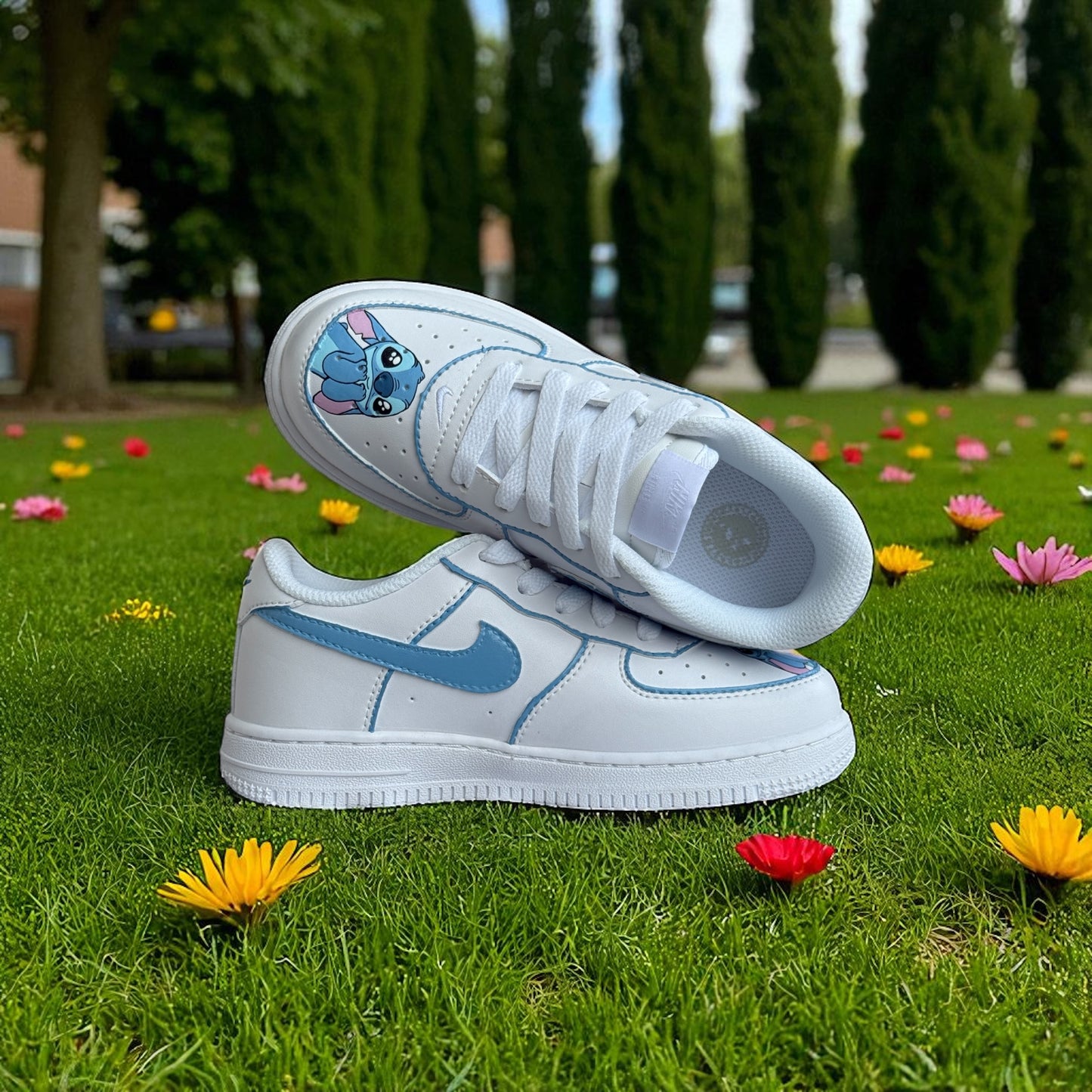 Cute Stitch Blue Custom Shoes AF1
