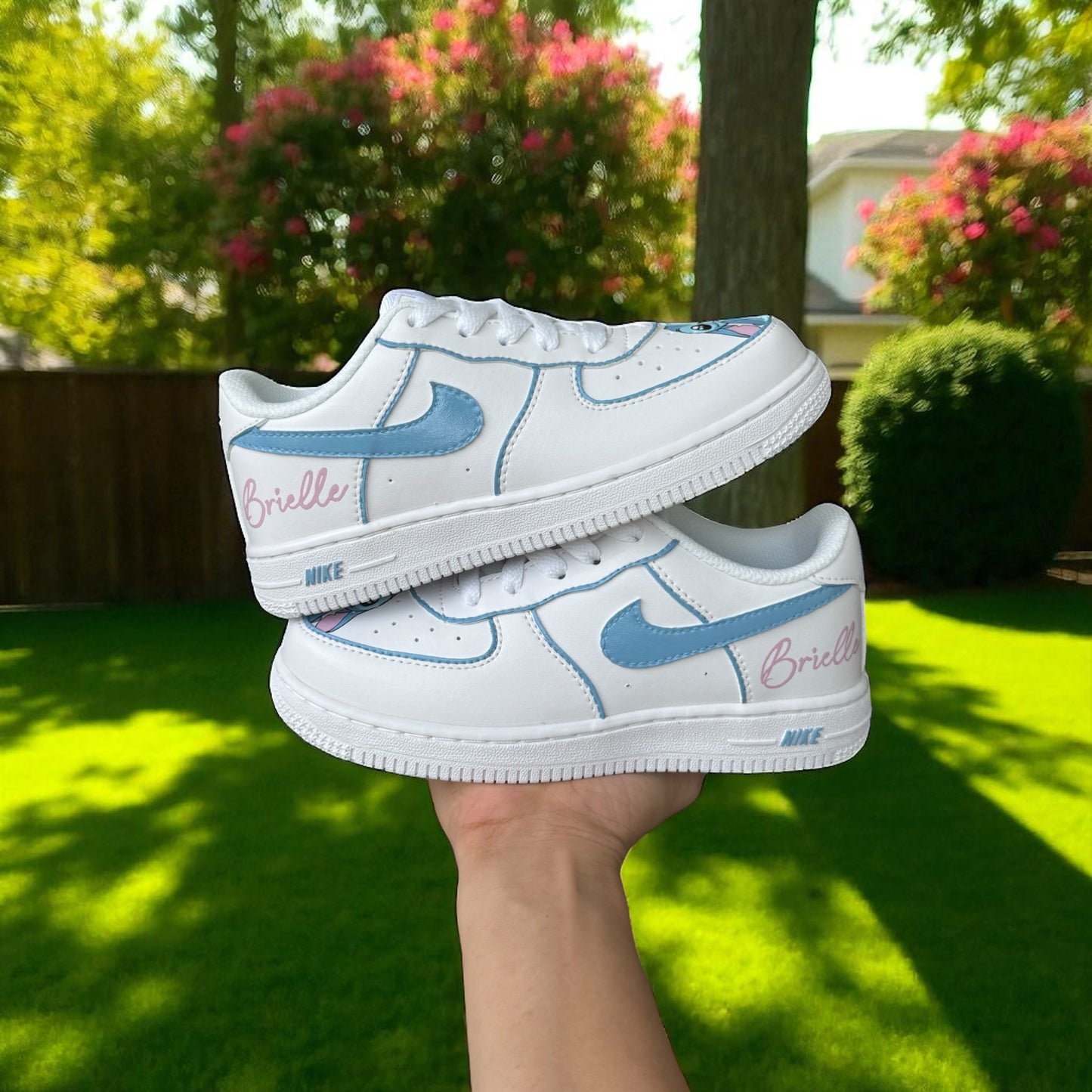 Cute Stitch Blue Custom Shoes AF1