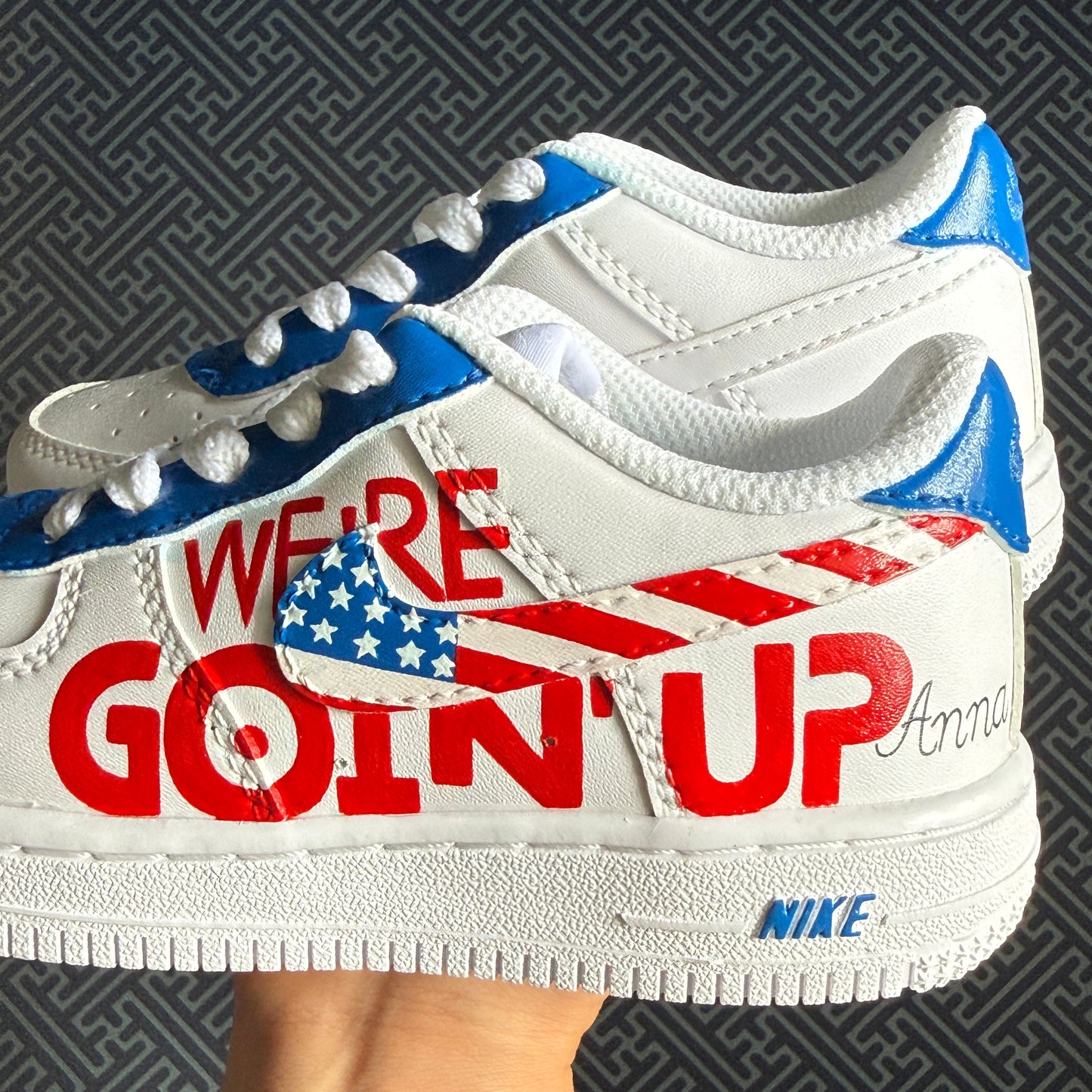 Goin Up Flag Hand Painted Shoes