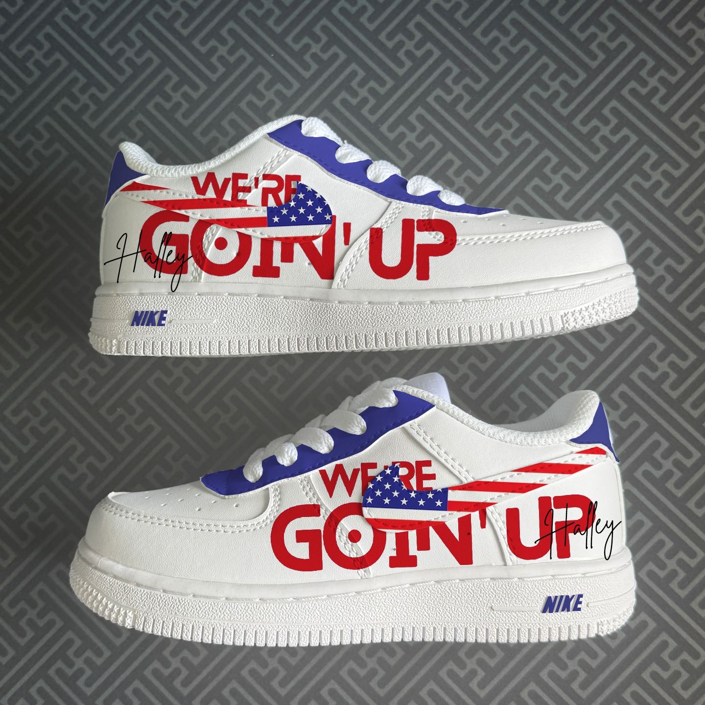 Goin Up Flag Hand Painted Shoes