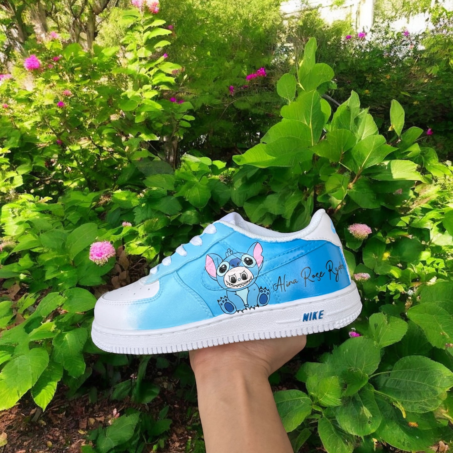 Labubu x Stitch custom shoes