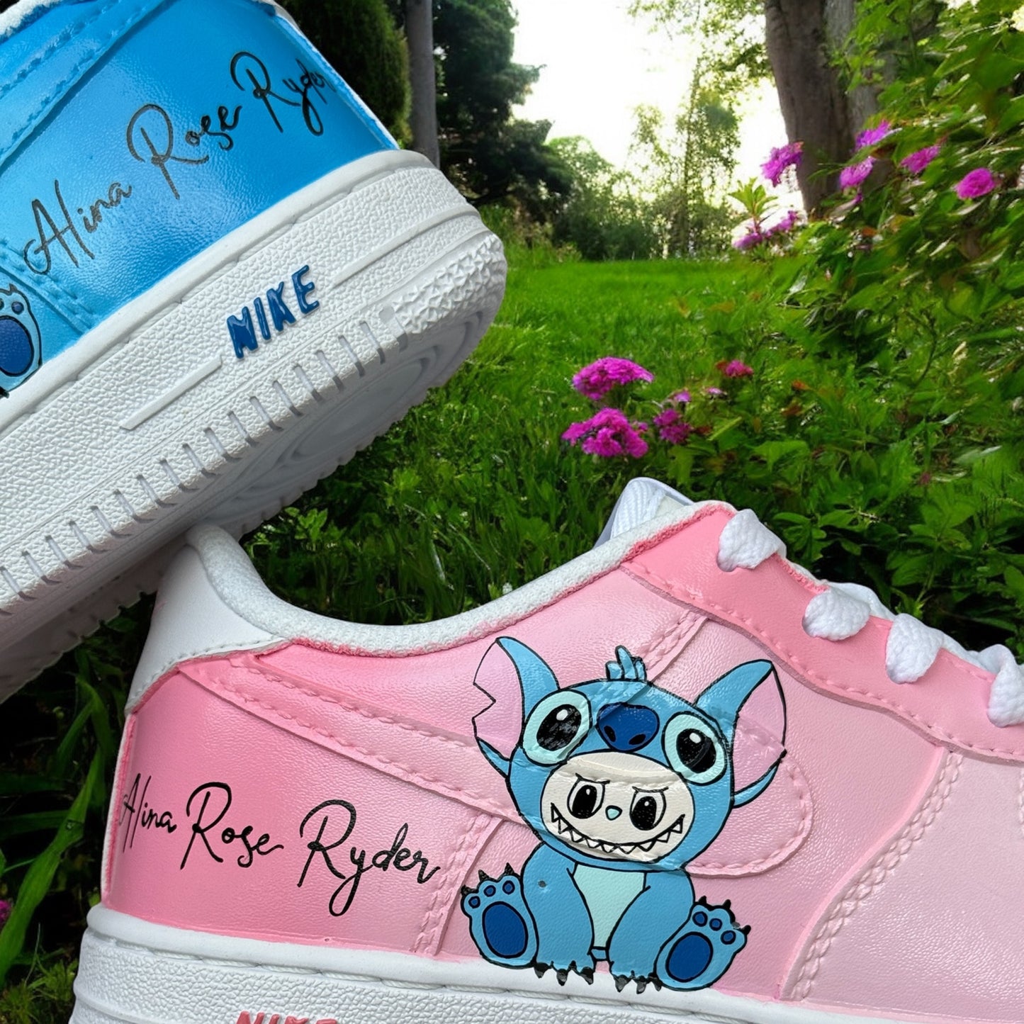 Labubu x Stitch custom shoes