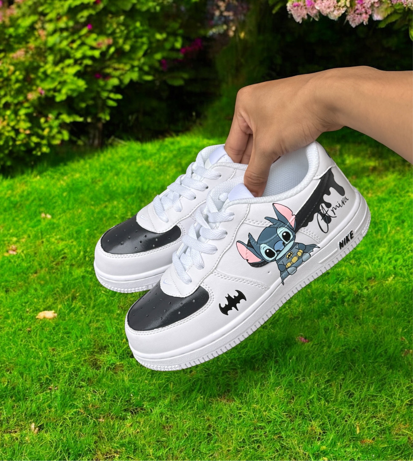 Bat x Stitch Drip Custom Shoes AF1