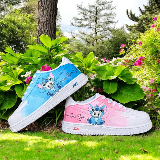 Labubu x Stitch custom shoes