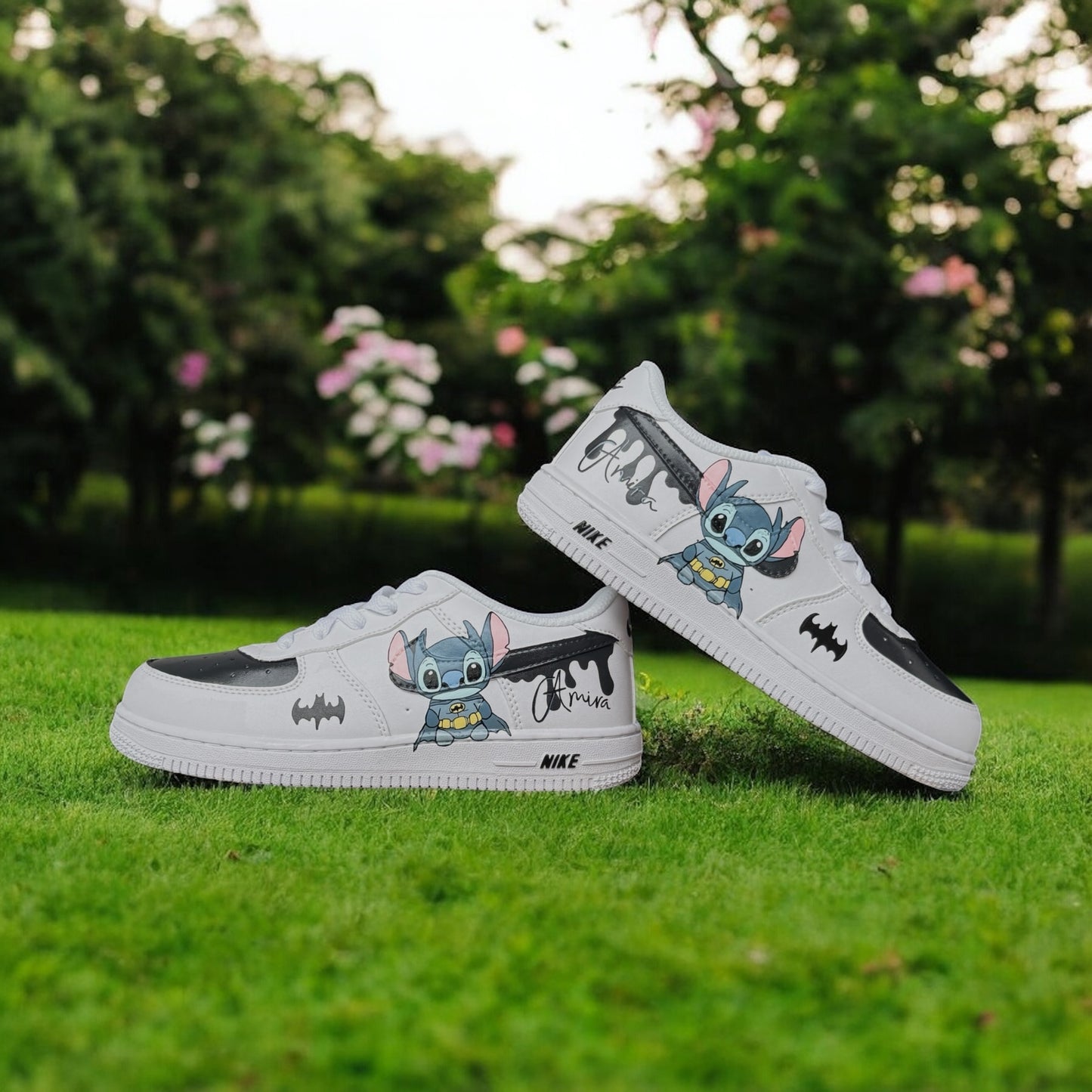 Bat x Stitch Drip Custom Shoes AF1