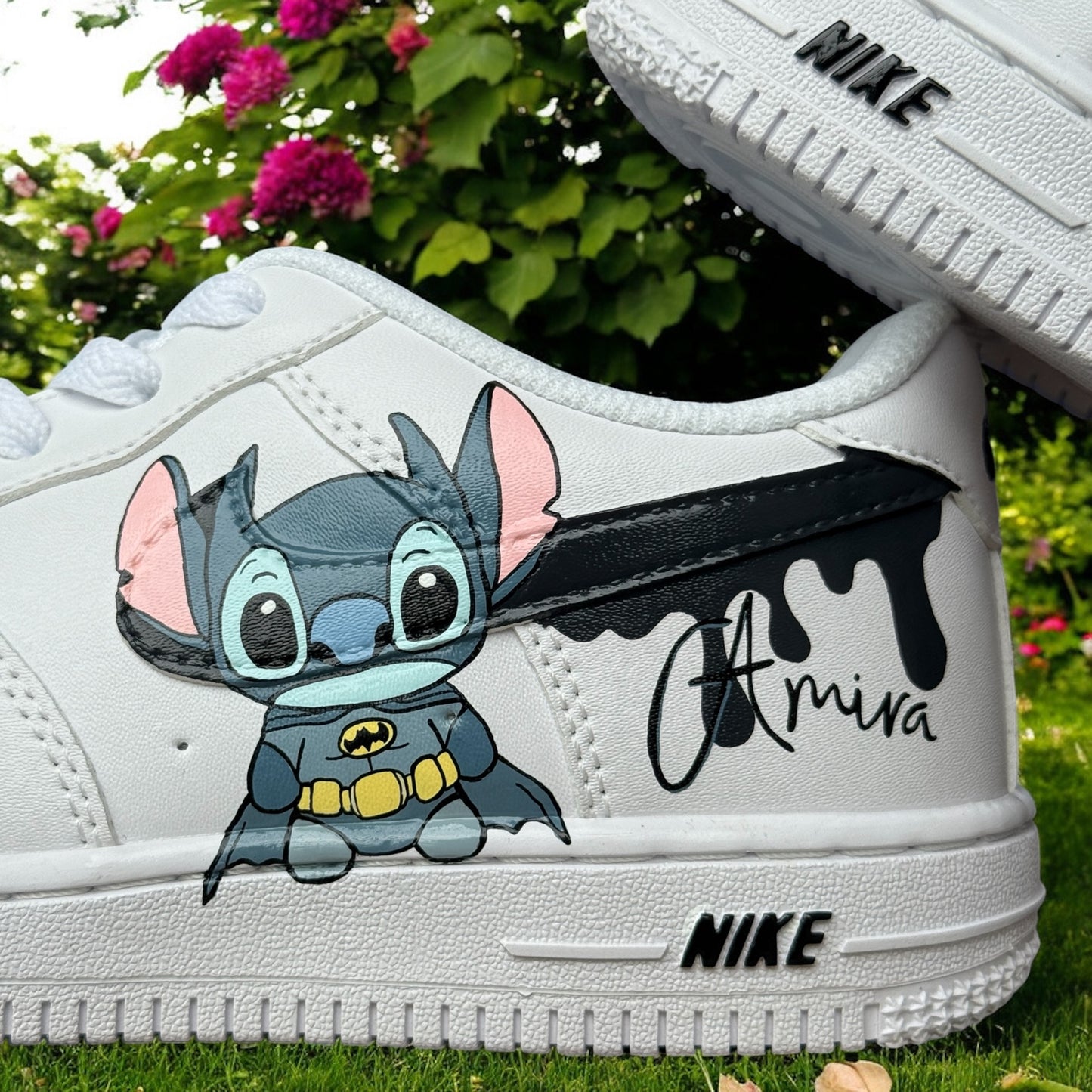 Bat x Stitch Drip Custom Shoes AF1