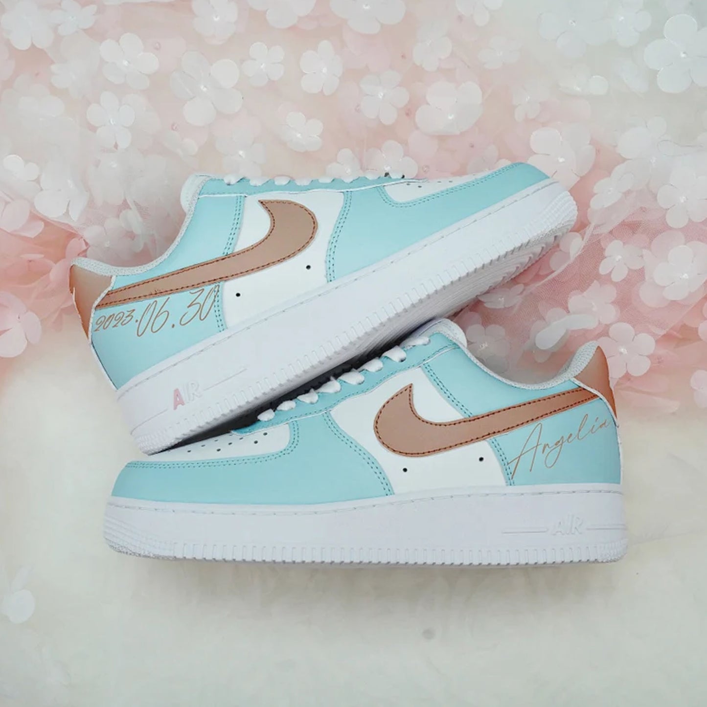 Blue Brown Pastel Custom Sneaker