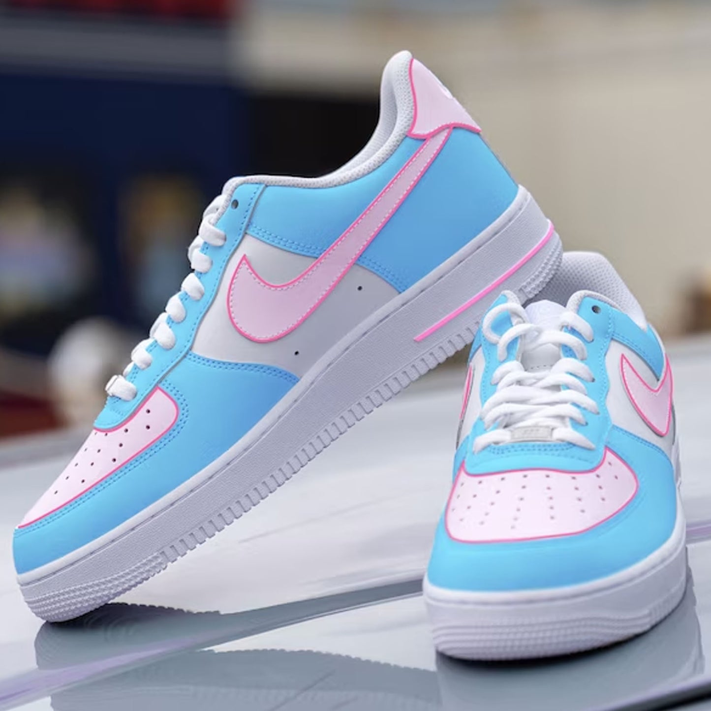 Blue Pink Custom Sneaker