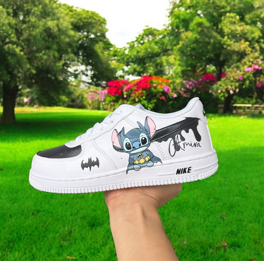 Bat x Stitch Drip Custom Shoes AF1