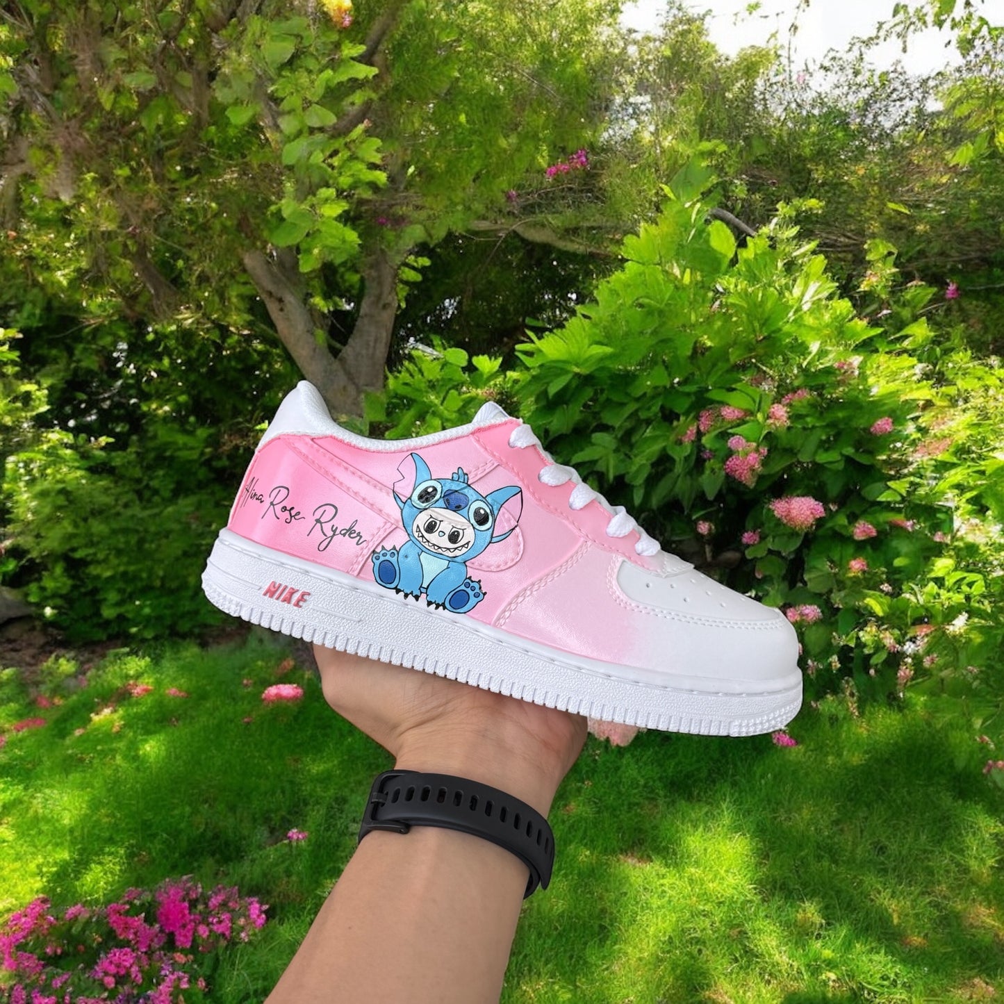 Labubu x Stitch custom shoes