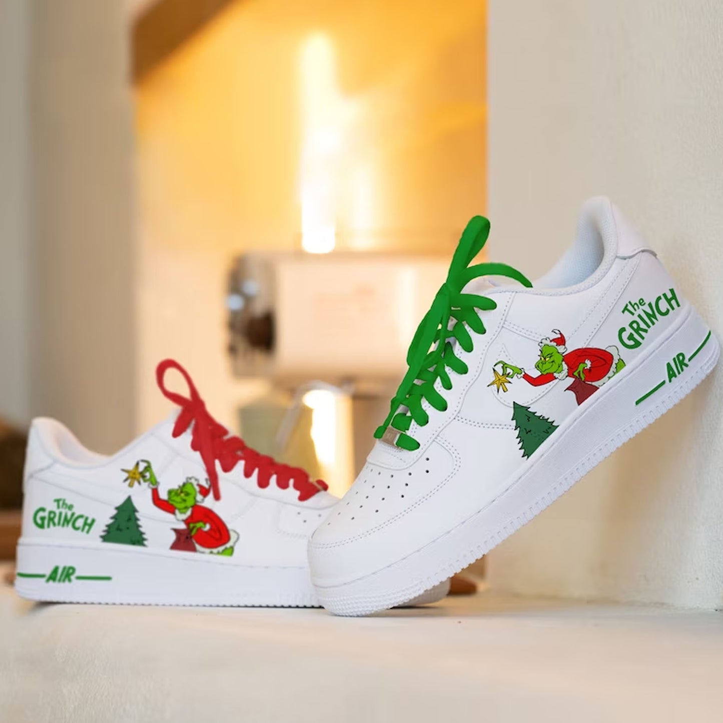 Green Red Grinch Custom Sneaker