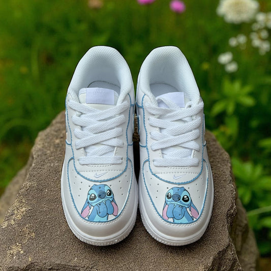 Cute Stitch Blue Custom Shoes AF1