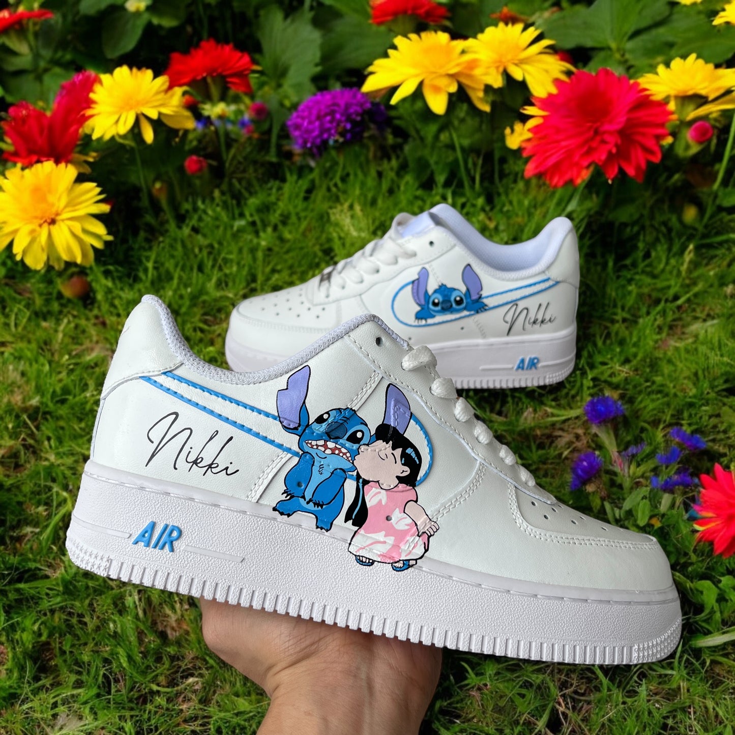 Lilo And Stitch Blue Cartoon Custom Sneaker Air Force 1