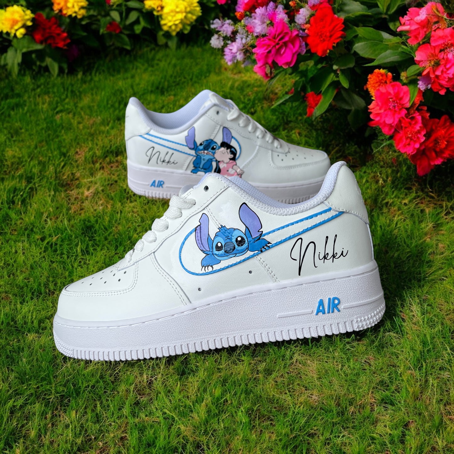 Lilo And Stitch Blue Cartoon Custom Sneaker Air Force 1