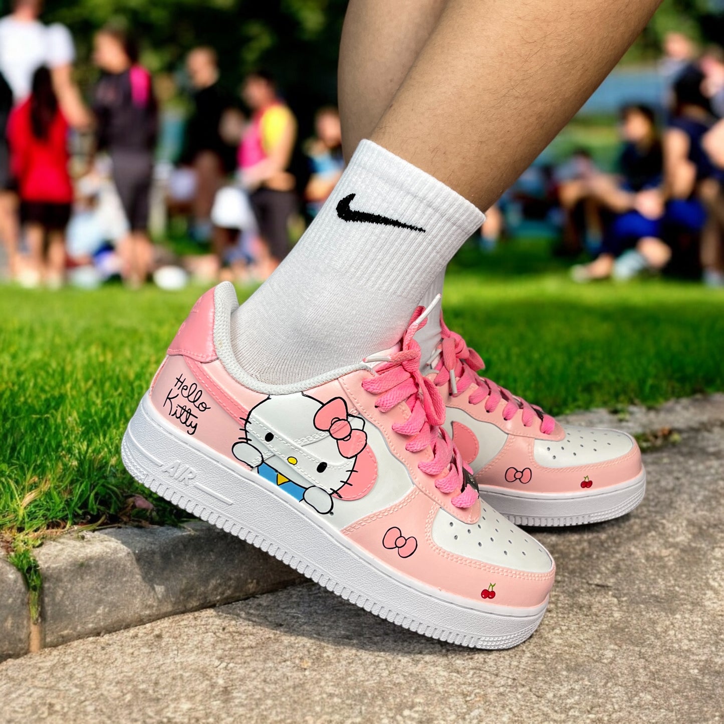 Kitty Pink Cartoon Custom Air Force 1 Sneaker