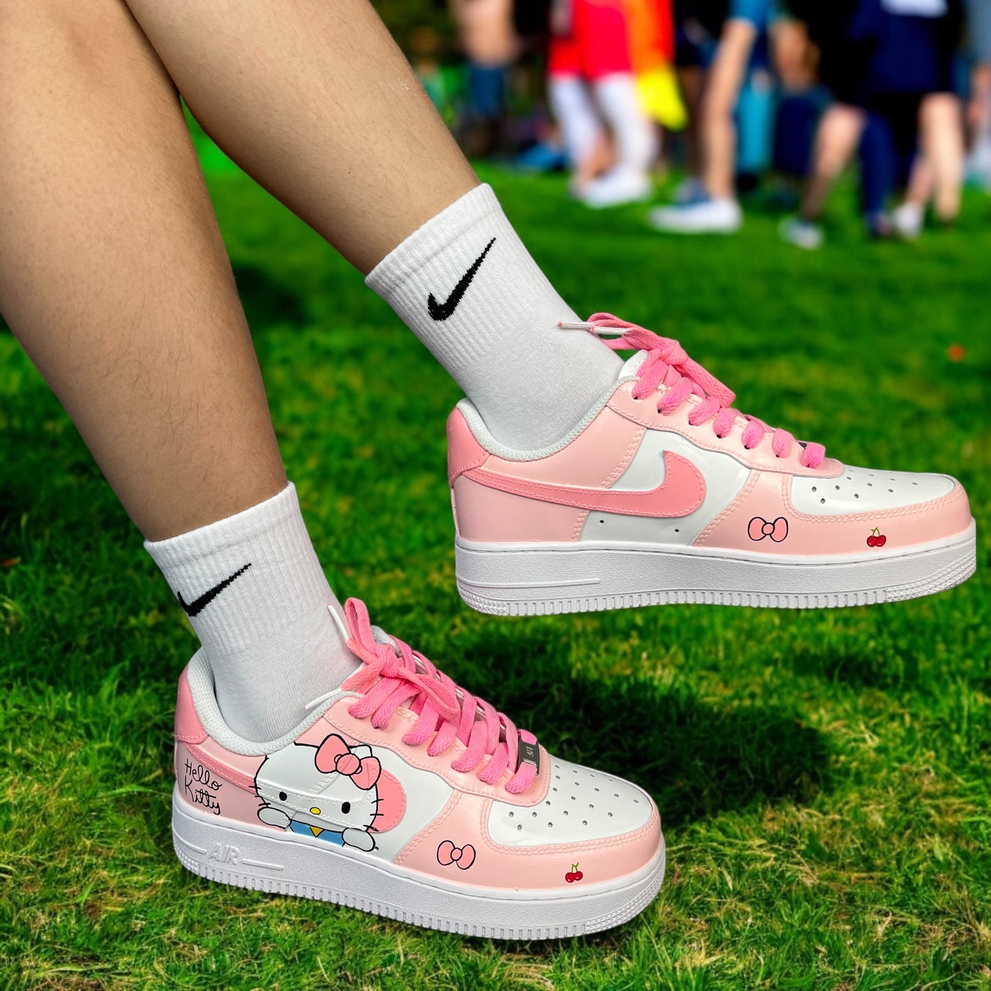 Kitty Pink Cartoon Custom Air Force 1 Sneaker