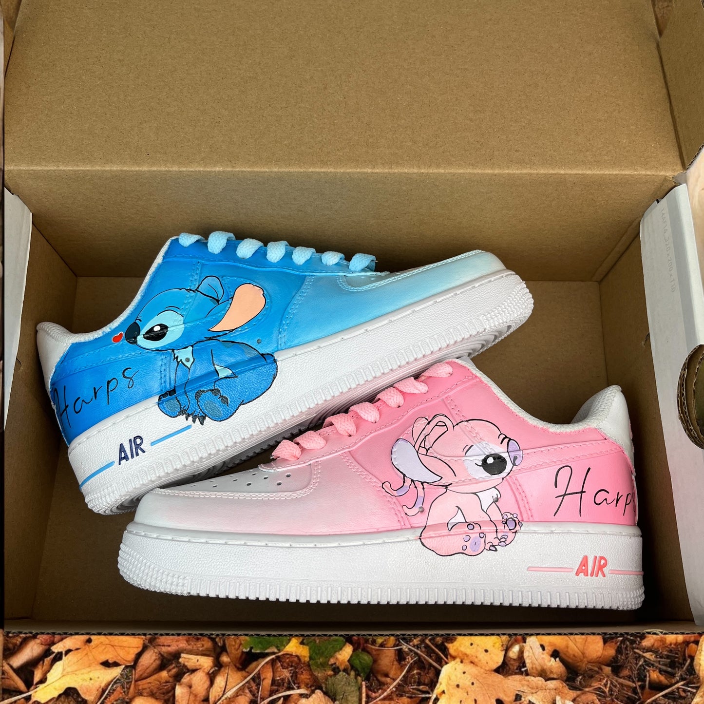 Blue Pink Stitch Cartoon Custom Sneaker Air Force 1