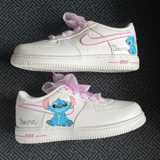 Stitch Pink Shoes Laces Hand Painted