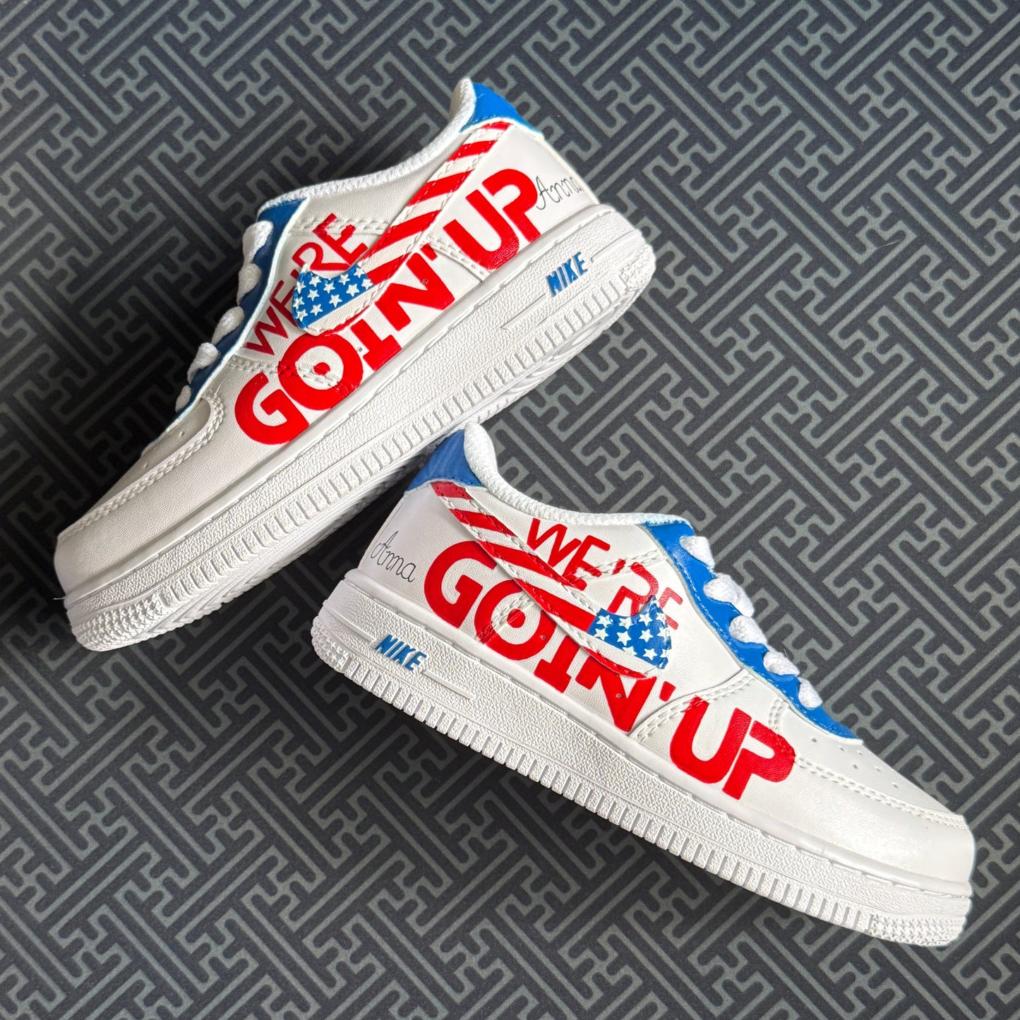 Goin Up Flag Hand Painted Shoes