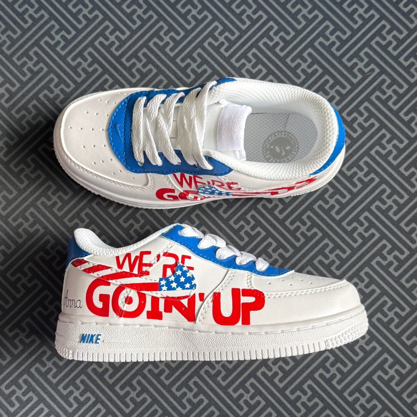 Goin Up Flag Hand Painted Shoes