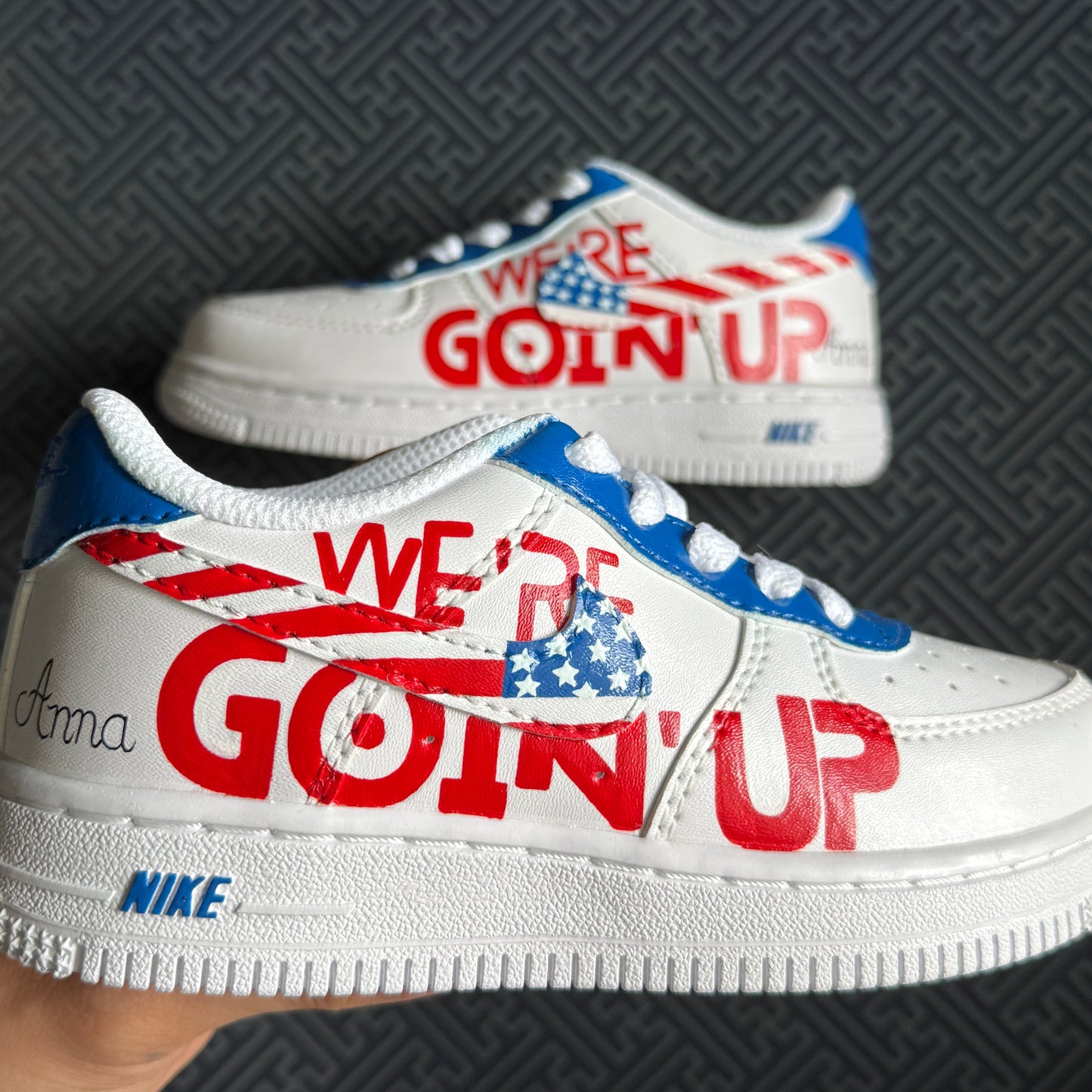 Goin Up Flag Hand Painted Shoes
