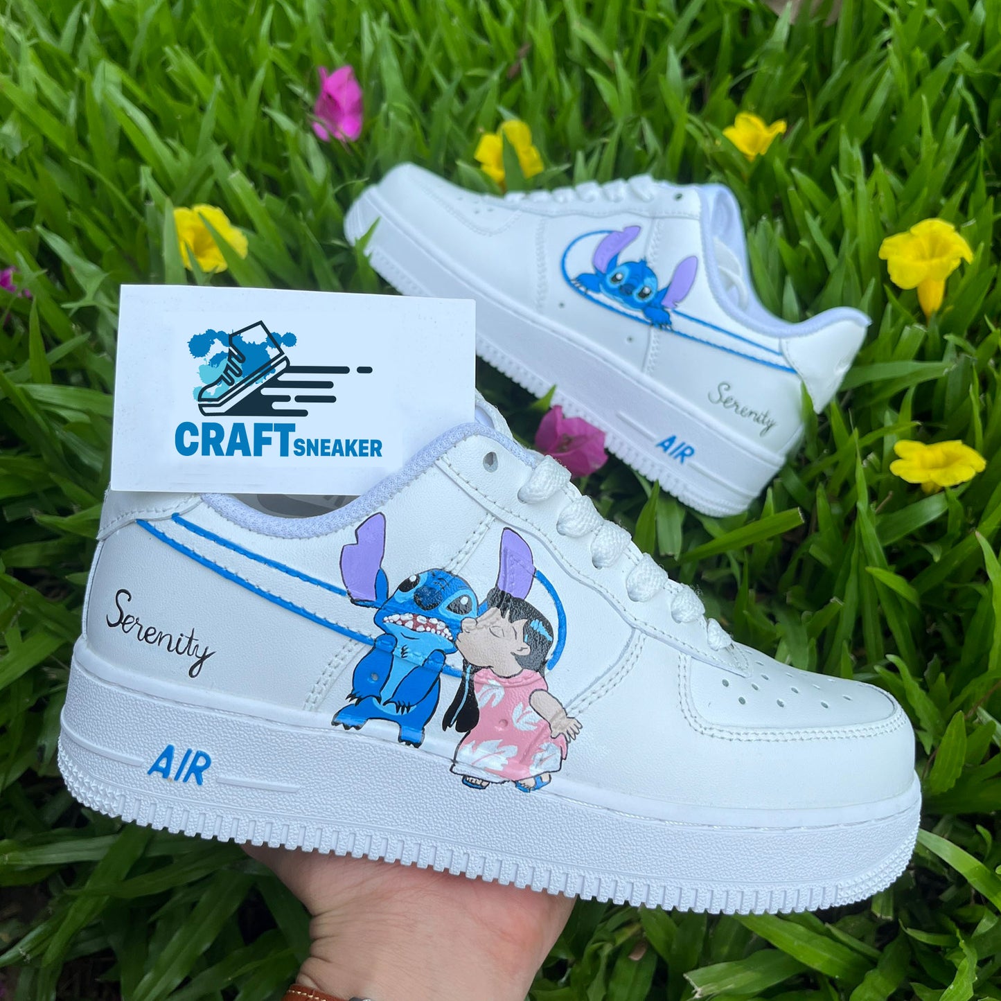 Lilo And Stitch Blue Cartoon Custom Sneaker Air Force 1