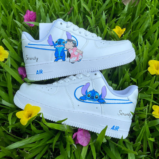 Lilo And Stitch Blue Cartoon Custom Sneaker Air Force 1