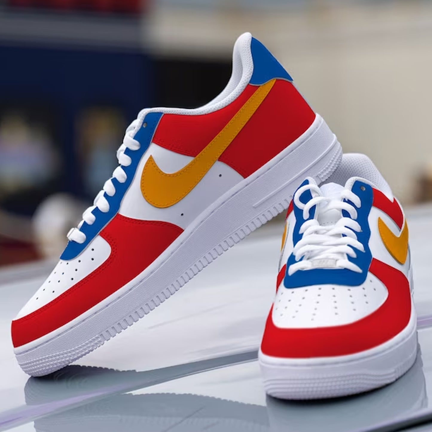 Red Orange Blue Custom Sneaker