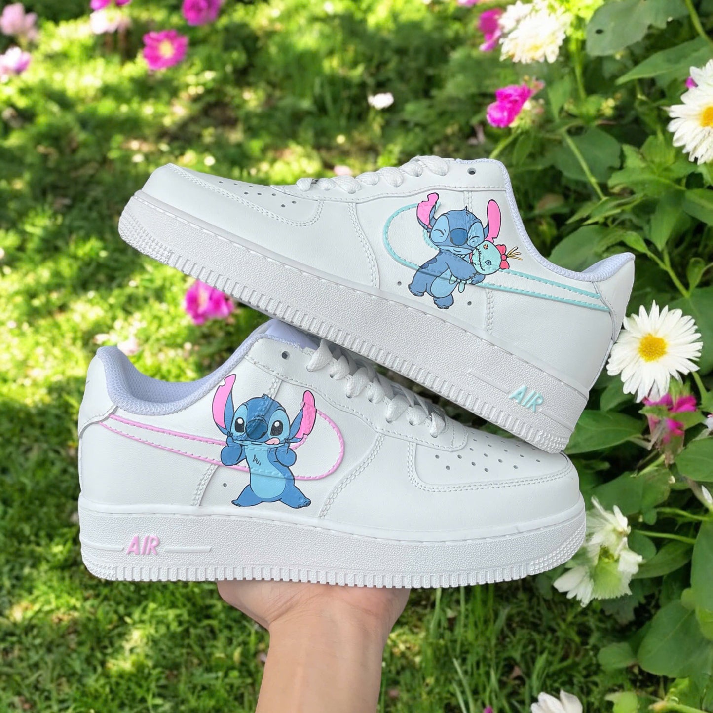 Mint x Pink Stitch Custom Air Force 1 Sneaker