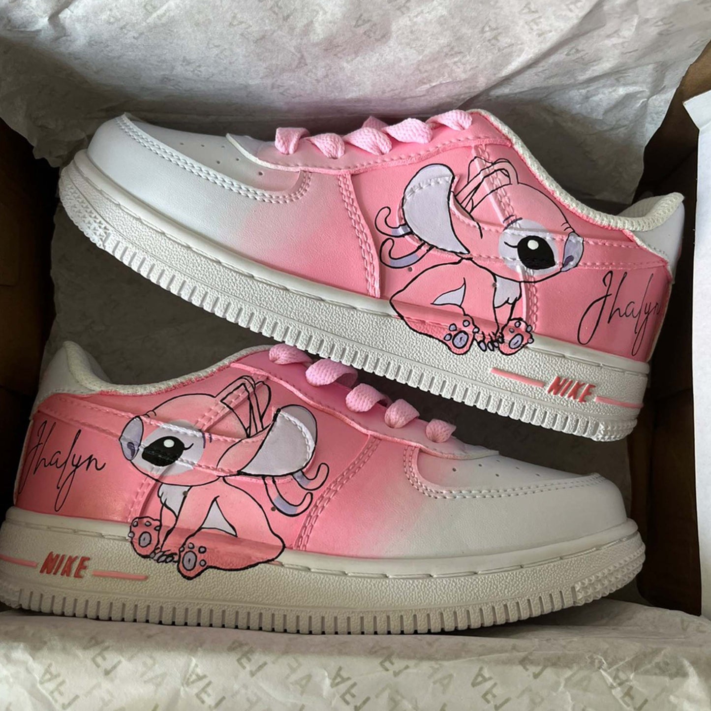 Pink Stitch AF1 Kids Custom Sneaker