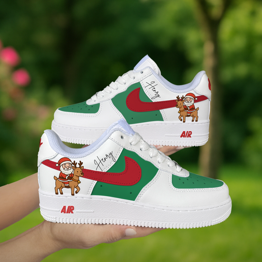 Santa Deer Christmas Custom Shoes