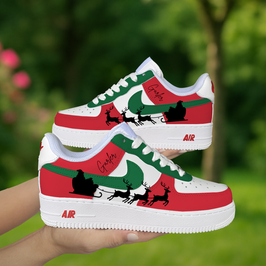 Santa Red Green Christmas Custom Shoes