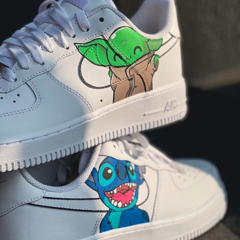 Stitch x Yoda Custom Air Force 1 Sneaker