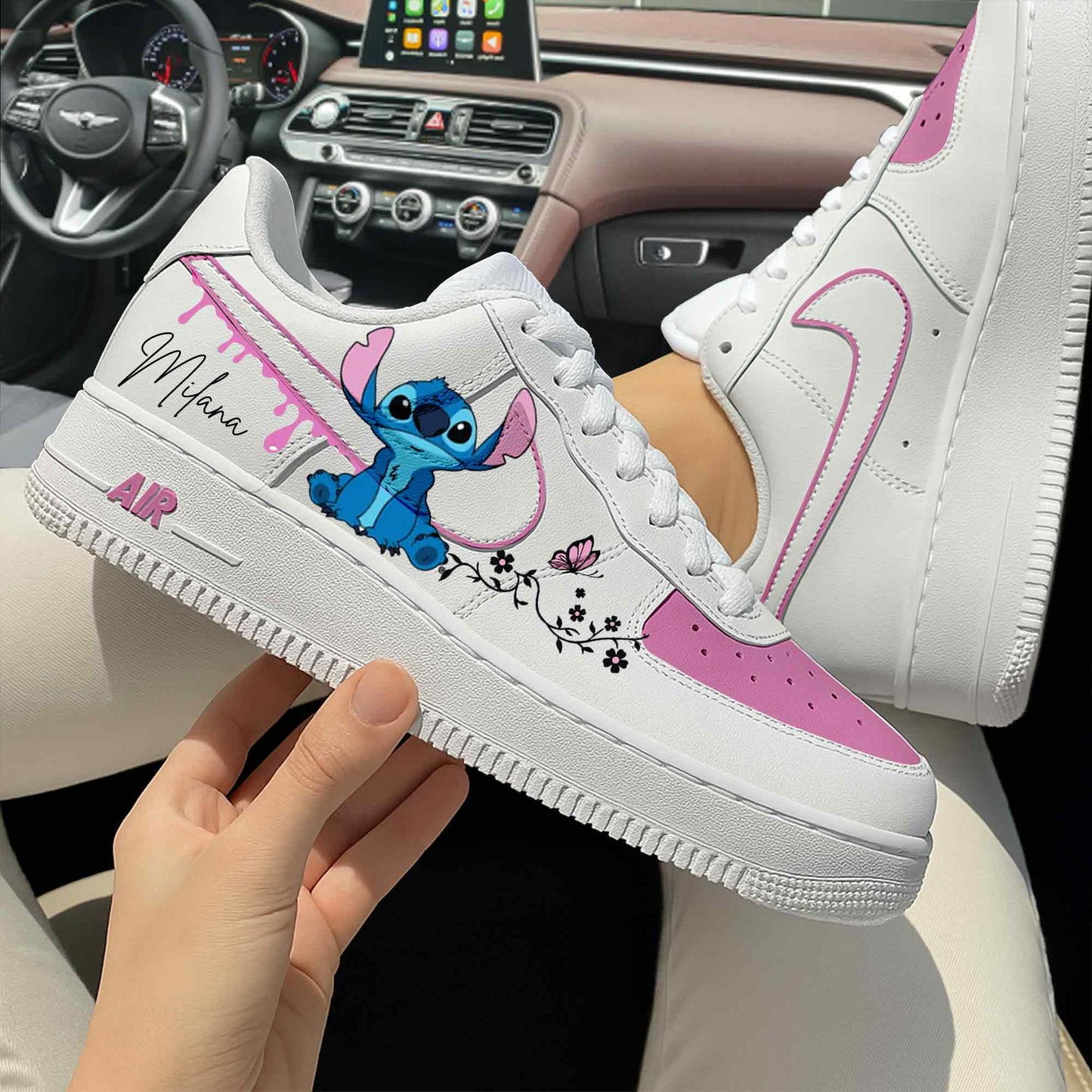 Stitch Flower Drip Custom Shoes Air Force 1 Sneakers
