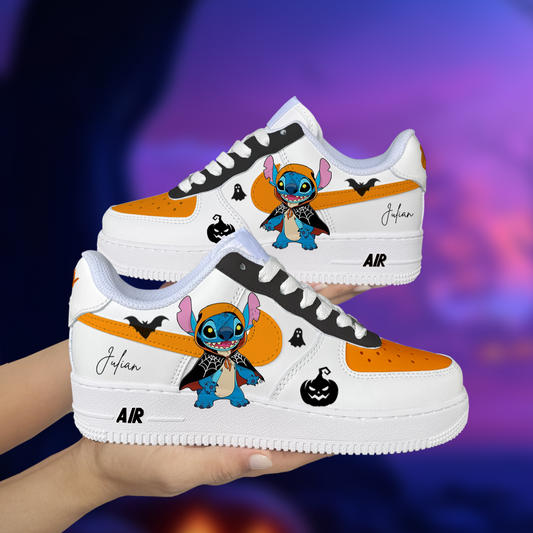 Stitch Halloween Orange Custom Shoes AF1