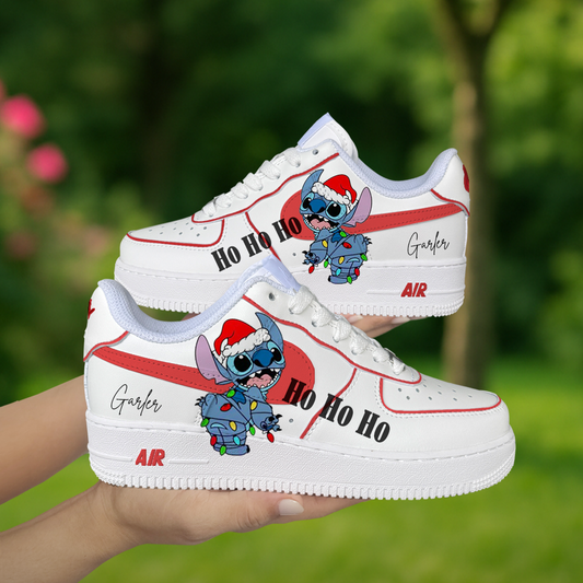 Stitch Santa Ho Ho Ho Christmas Custom Shoes