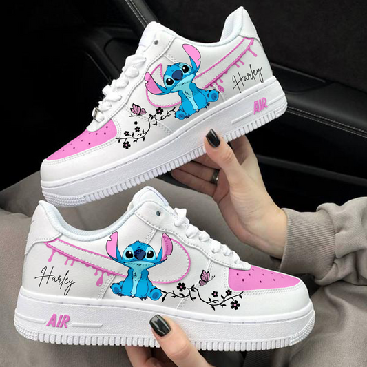 Stitch Flower Drip Custom Shoes Air Force 1 Sneakers