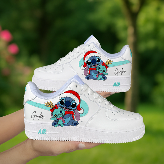 Stitch Santa Scrump Christmas Custom Shoes