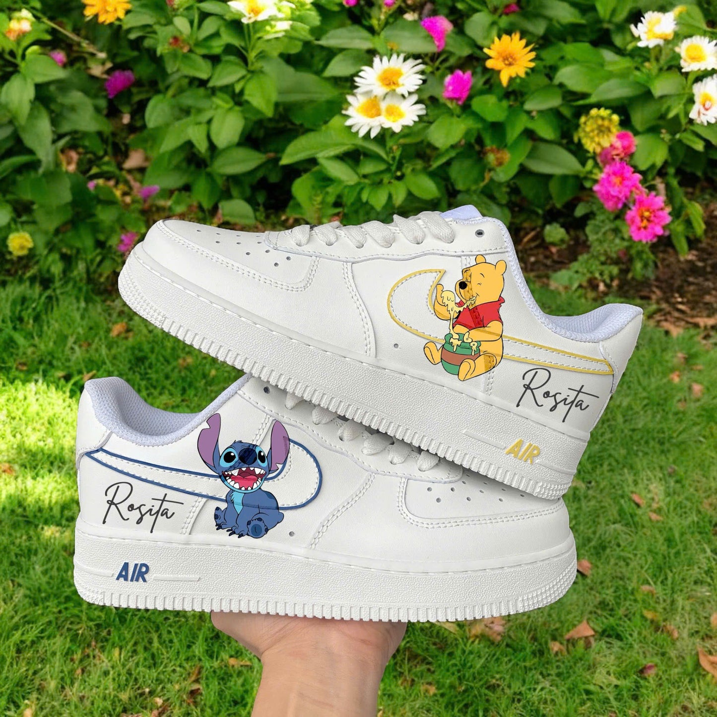 Stitch x Pooh Custom Air Force 1 Sneaker