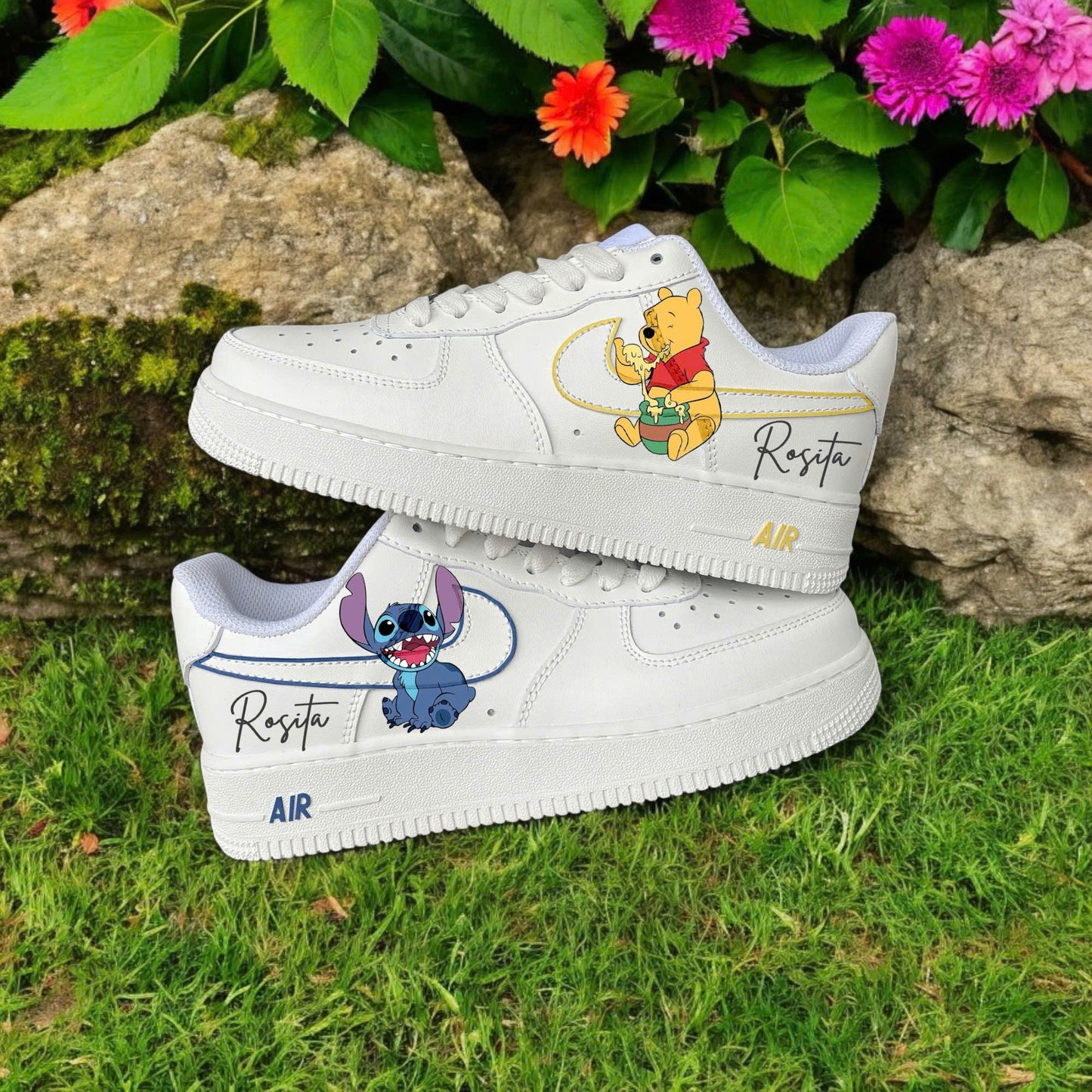 Stitch x Pooh Custom Air Force 1 Sneaker